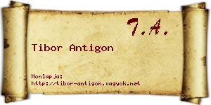 Tibor Antigon névjegykártya